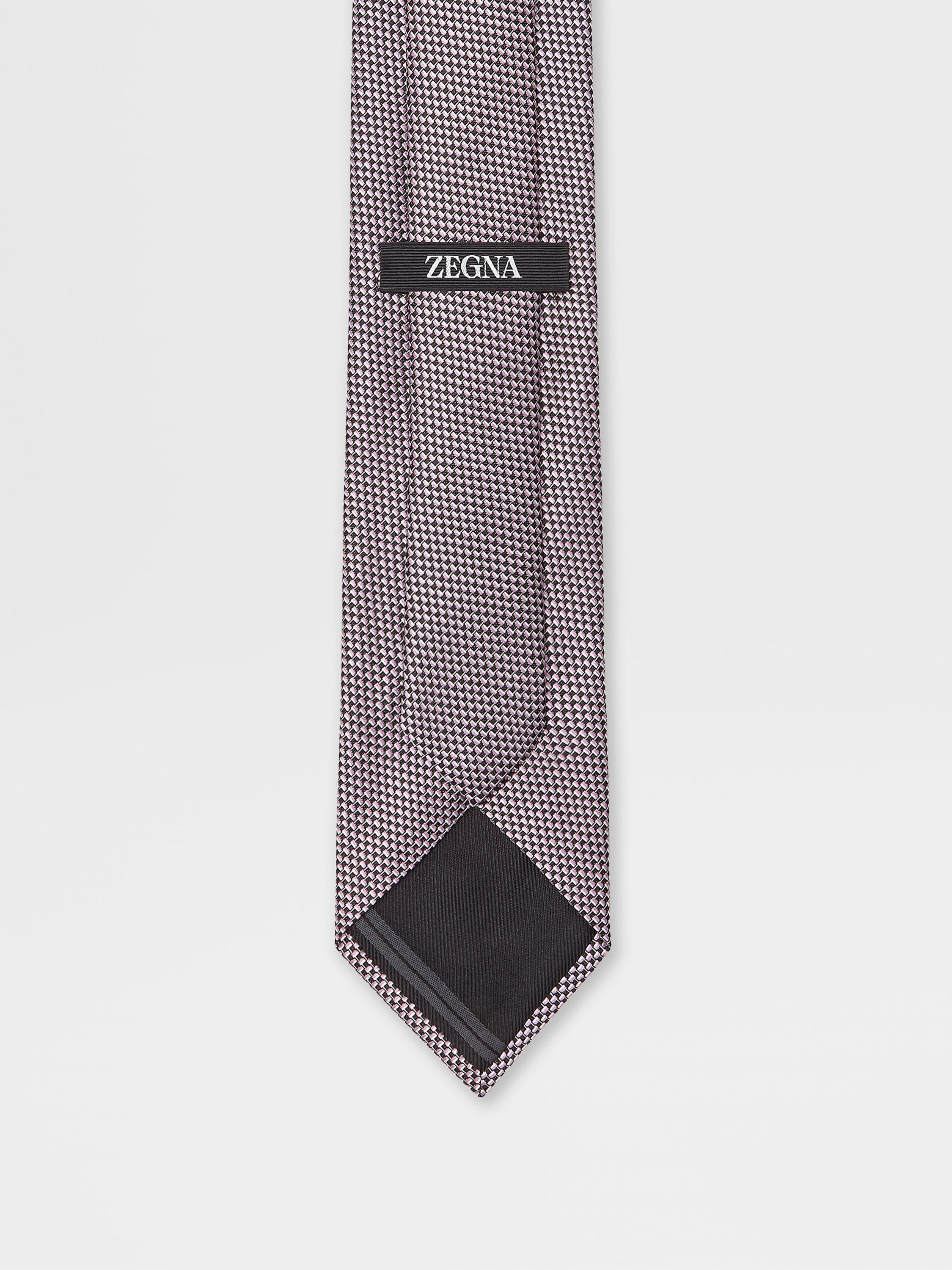 PINK JACQUARD SILK TIE - 3