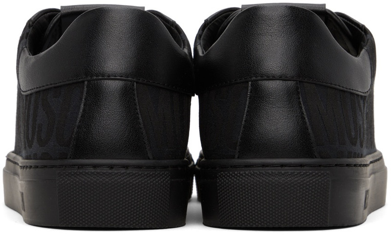 Moschino Black Allover Logo Sneakers outlook