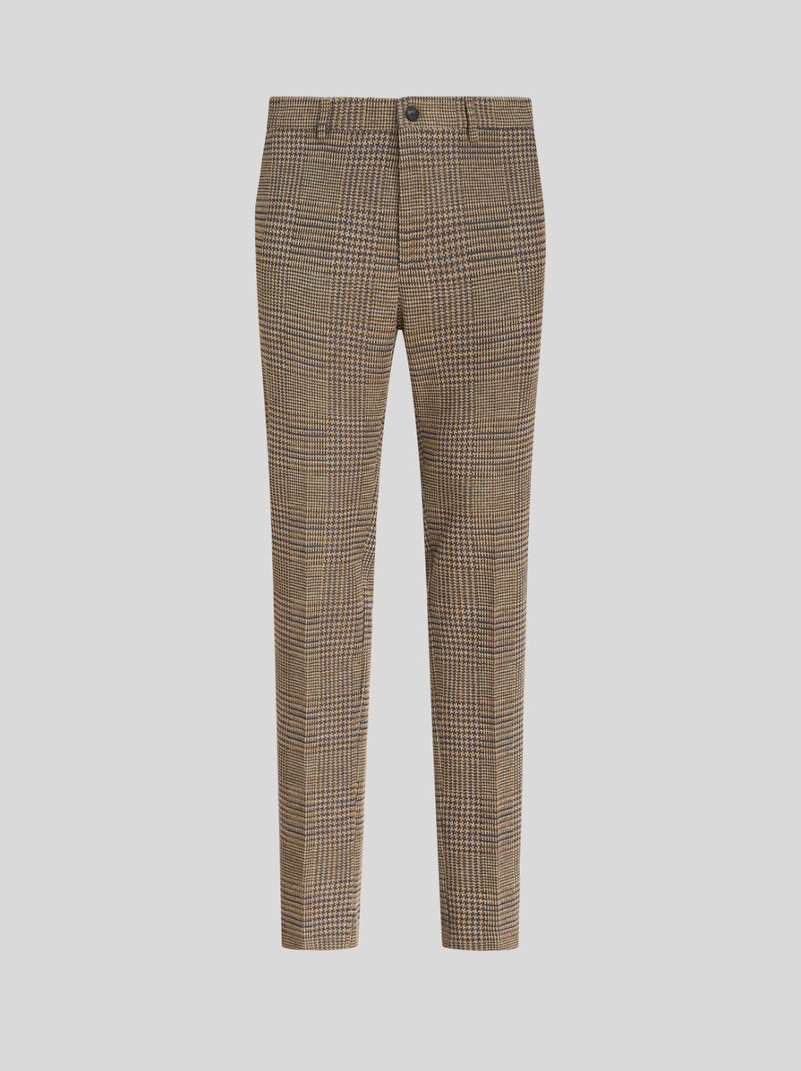 JERSEY TROUSERS WITH CHECK PATTERN - 1