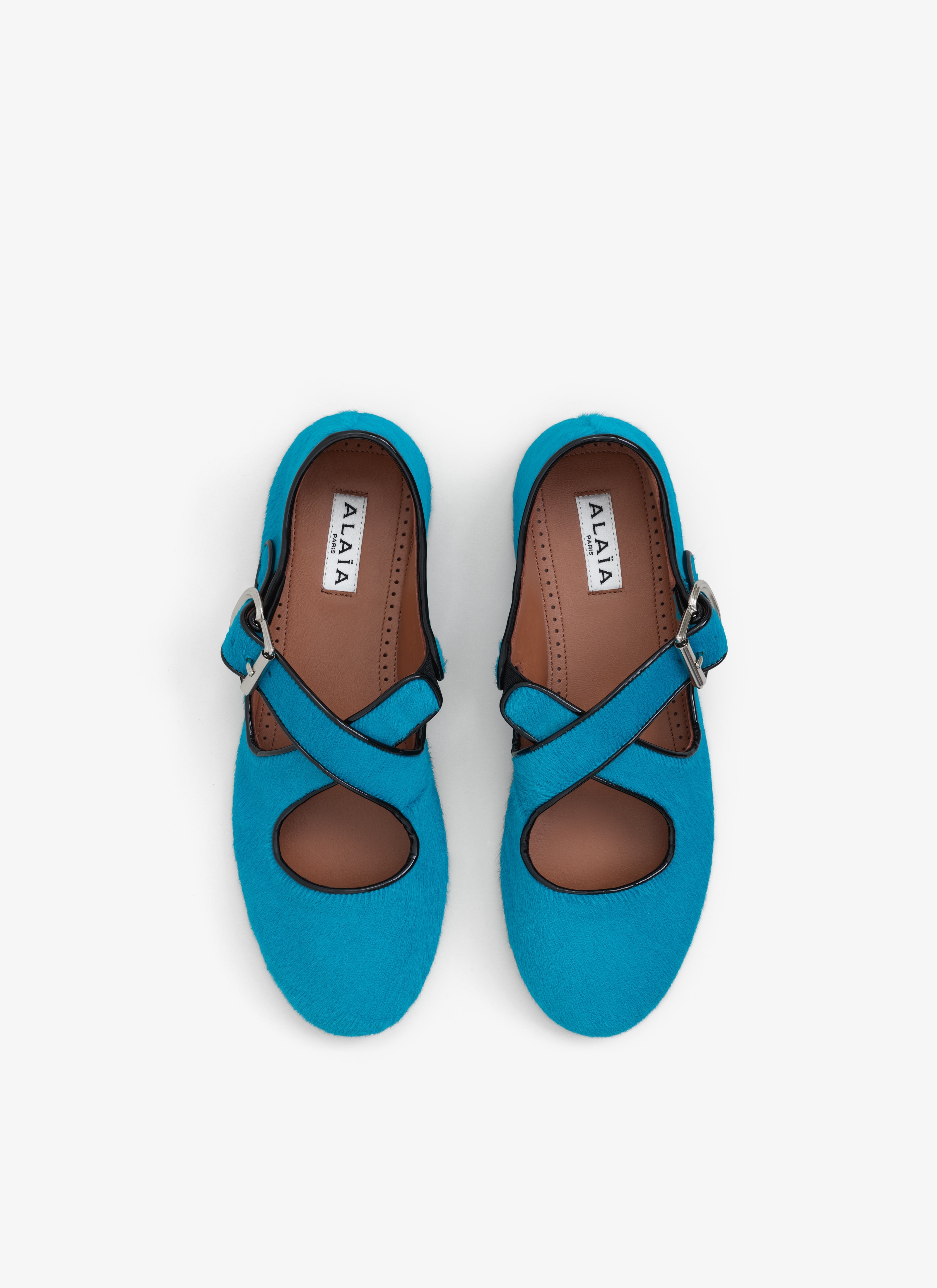 CRISS CROSS BALLET FLATS IN HAIRCALF - 3