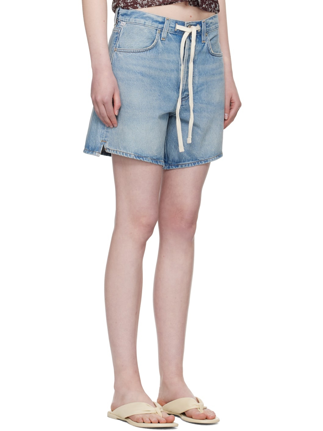Blue Brynn Drawstring Denim Shorts - 2
