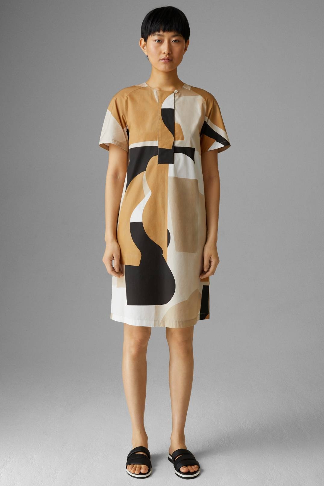 AVA MIDI DRESS IN CARAMEL/BEIGE - 2