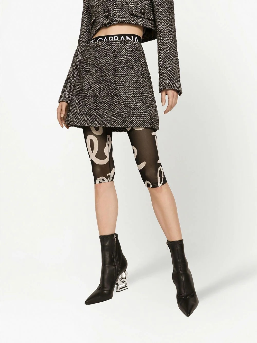 tweed A-line mini skirt - 5