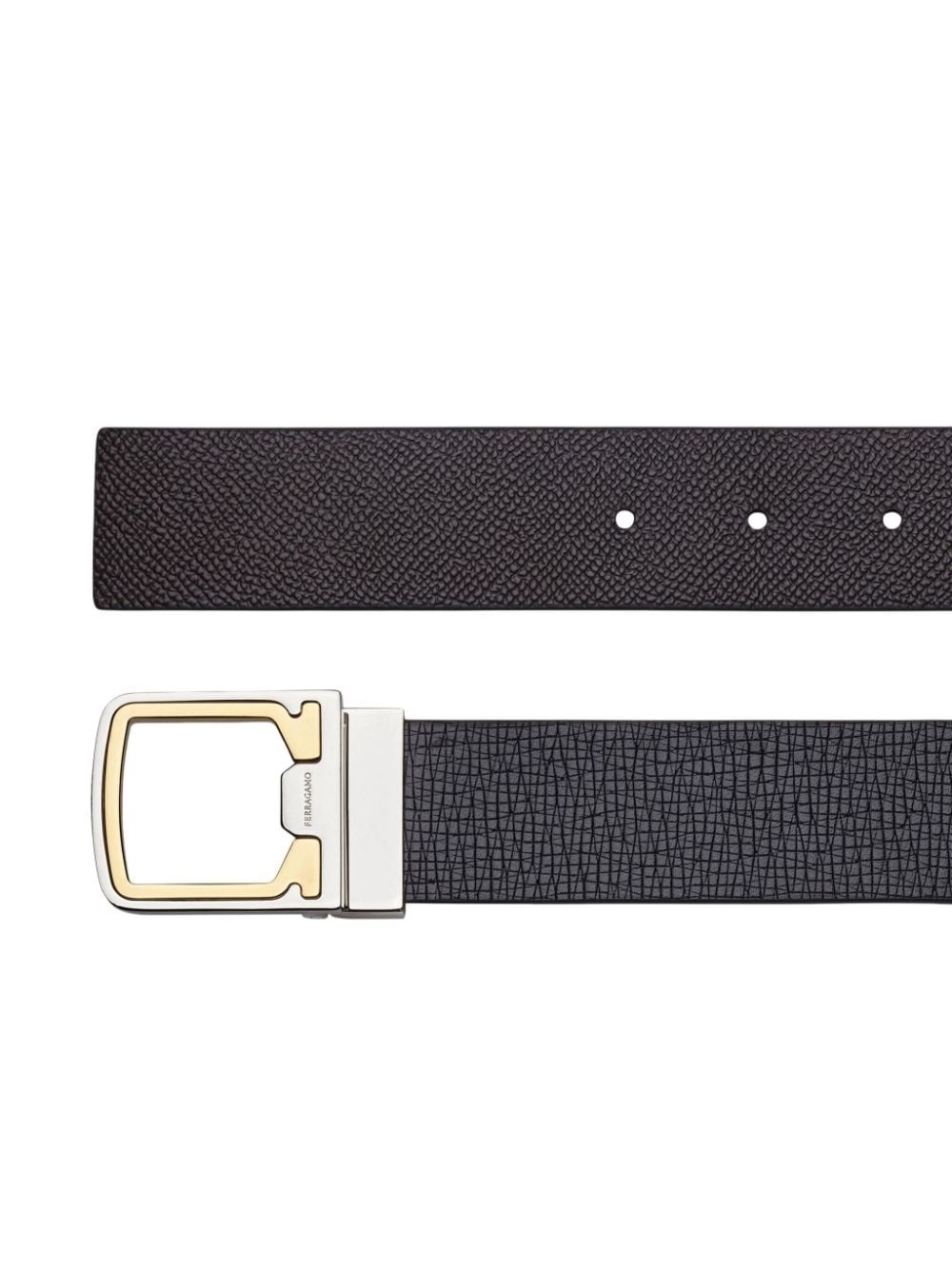 logo-engraved reversible belt - 2