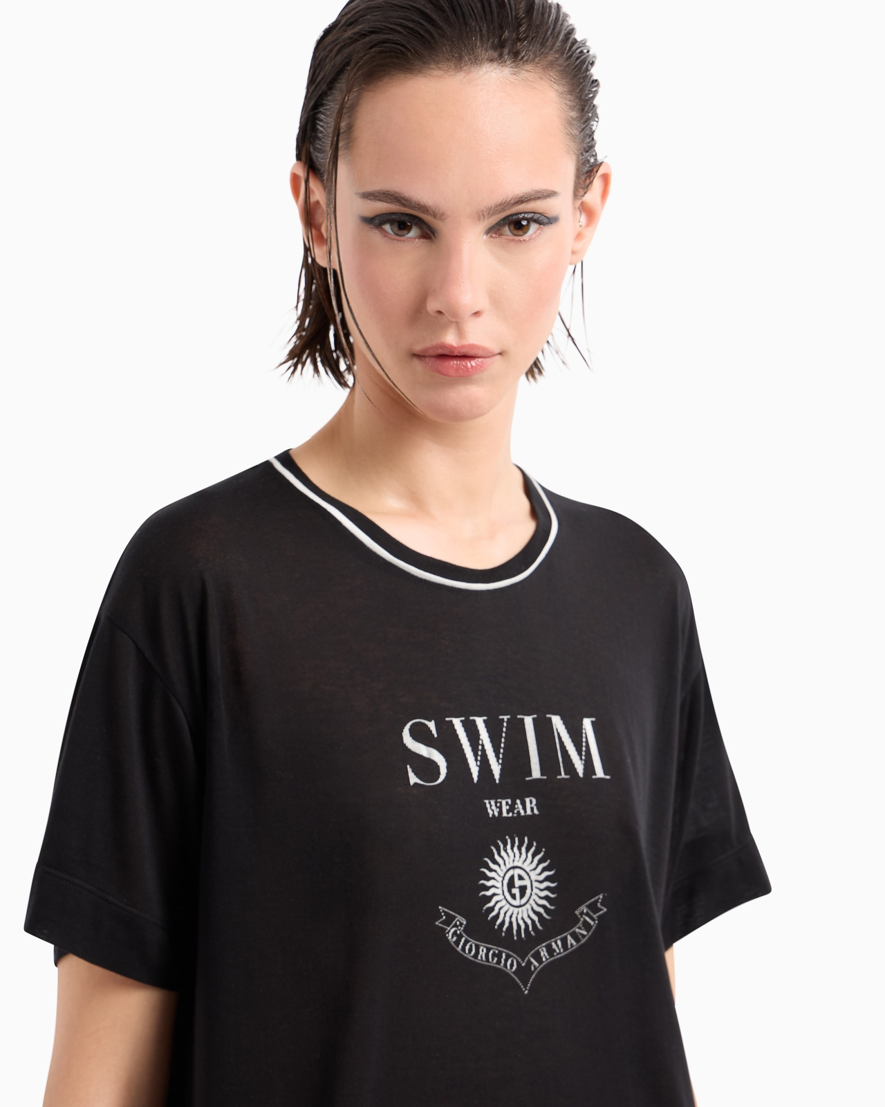 PRINTED SILK AND LYOCELL CREW-NECK T-SHIRT - 5