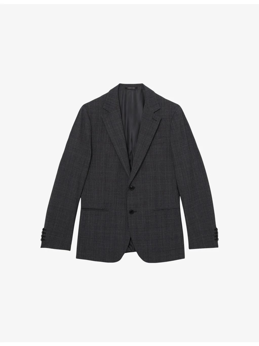 Single-Breasted Check Wool-Blend Blazer - 1