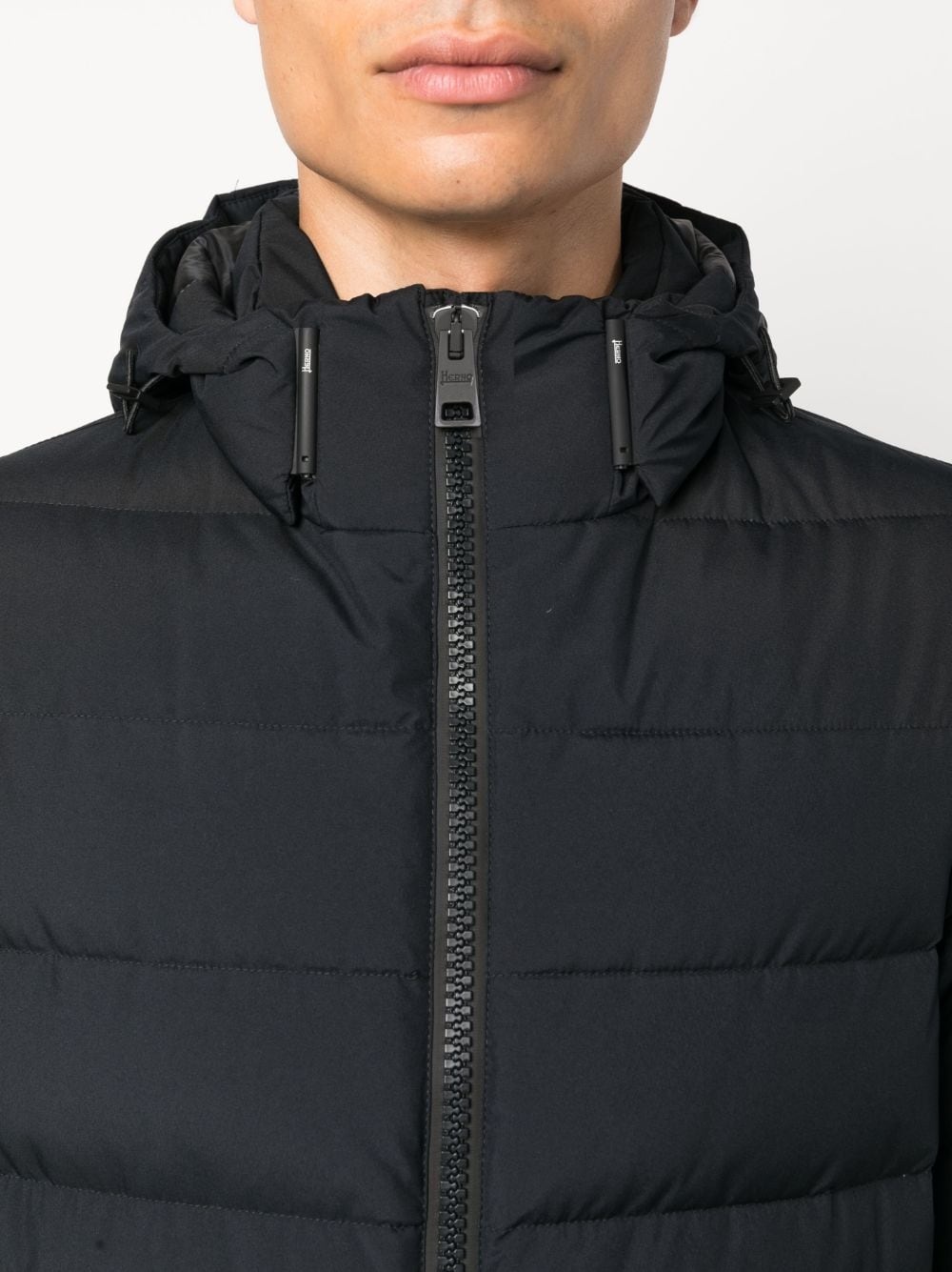 padded-design hooded coat - 5