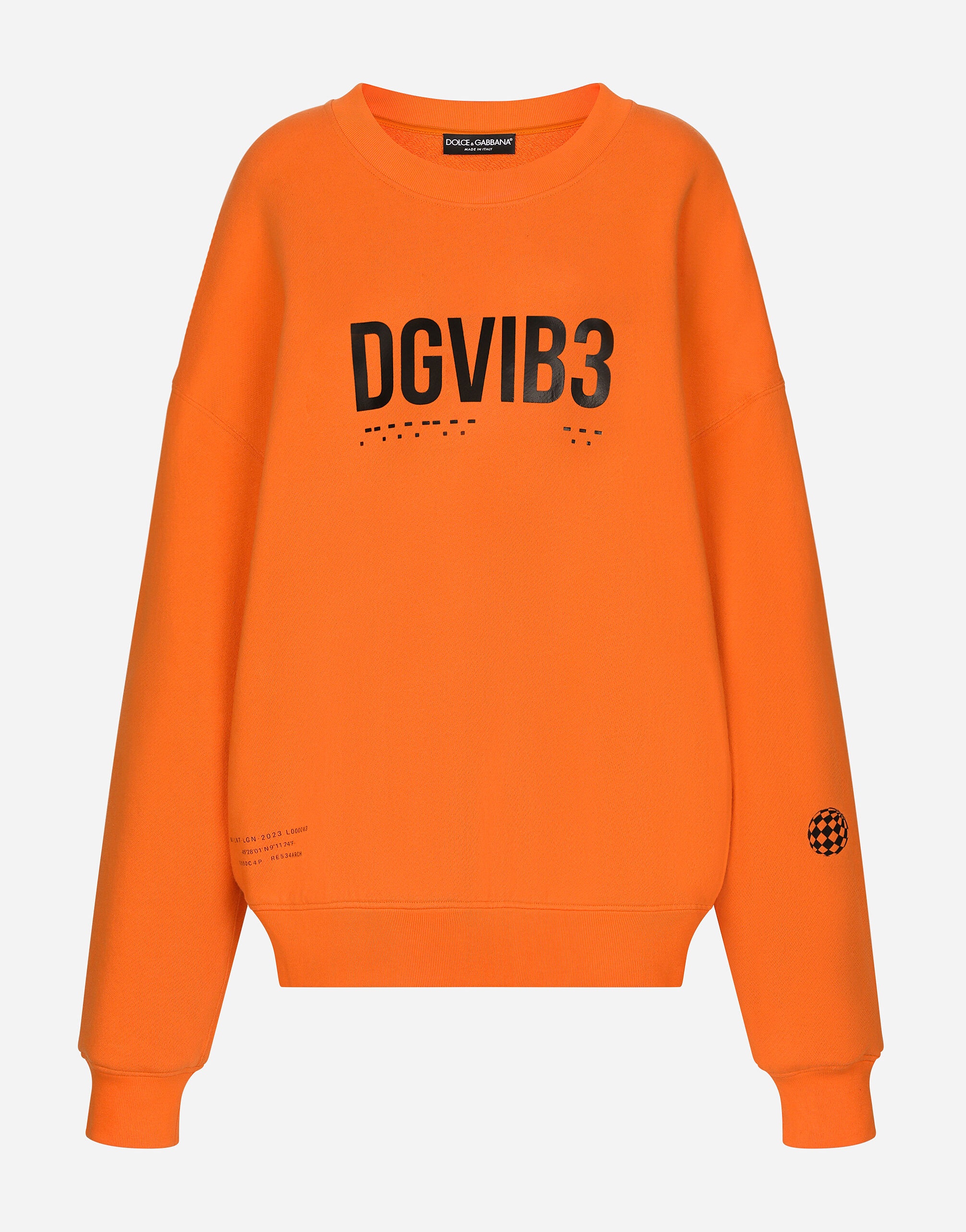 Cotton jersey round-neck sweatshirt with DGVIB3 print - 2