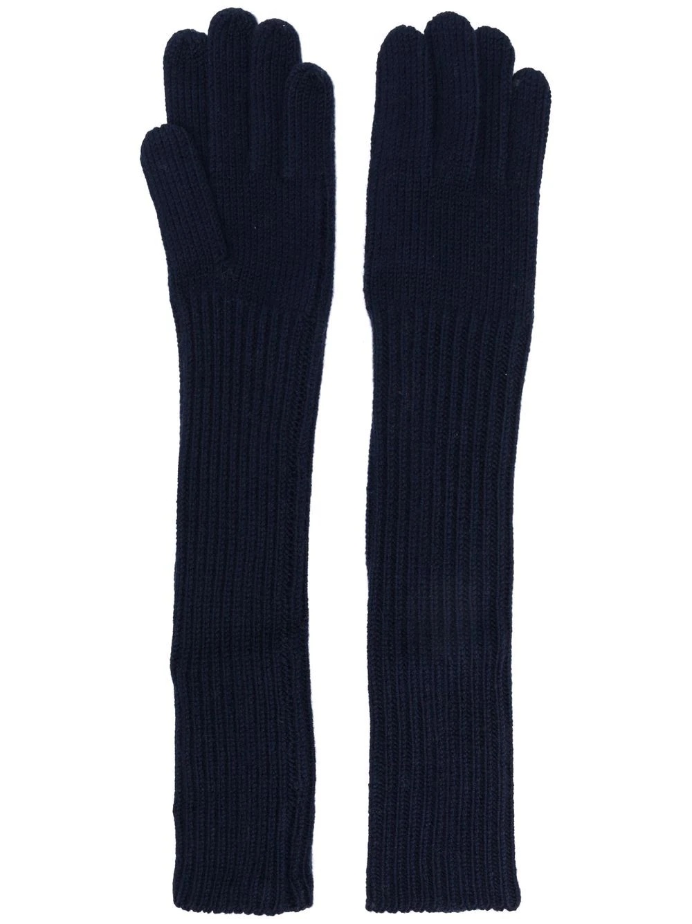 ribbed-knit wool gloves - 1