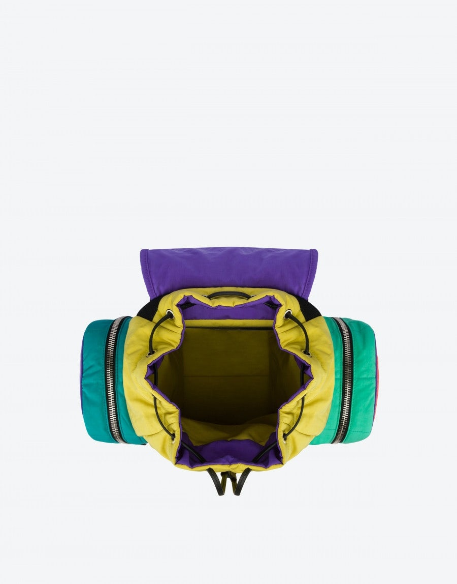 COLOUR-BLOCK PADDED NYLON BACKPACK - 3