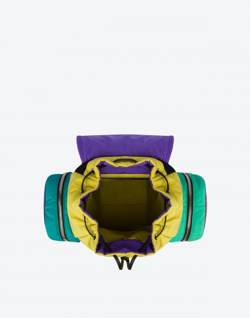 COLOUR-BLOCK PADDED NYLON BACKPACK 3