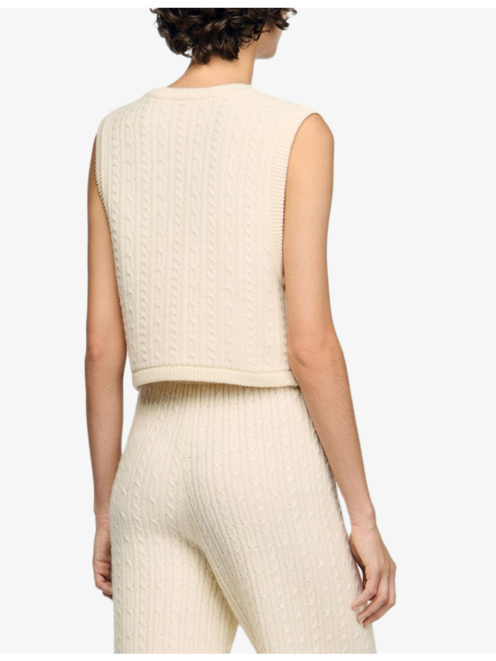 V-Neck Cable-Knit Wool-Blend Jacket - 4