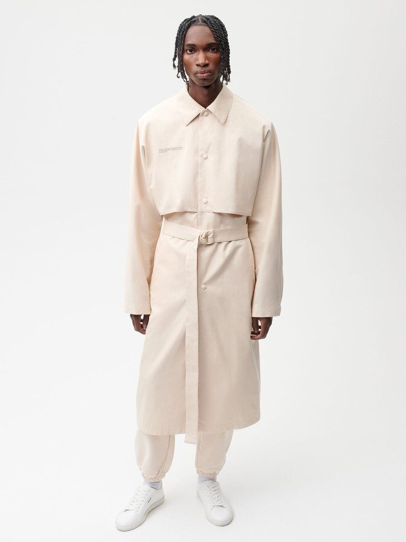 PANGAIA Mens Archive Organic Cotton Trench Coat - Sand outlook
