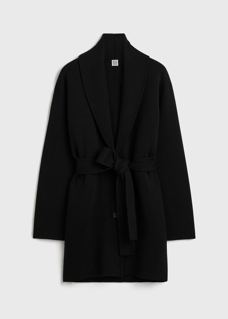 Shawl-lapel robe black 1