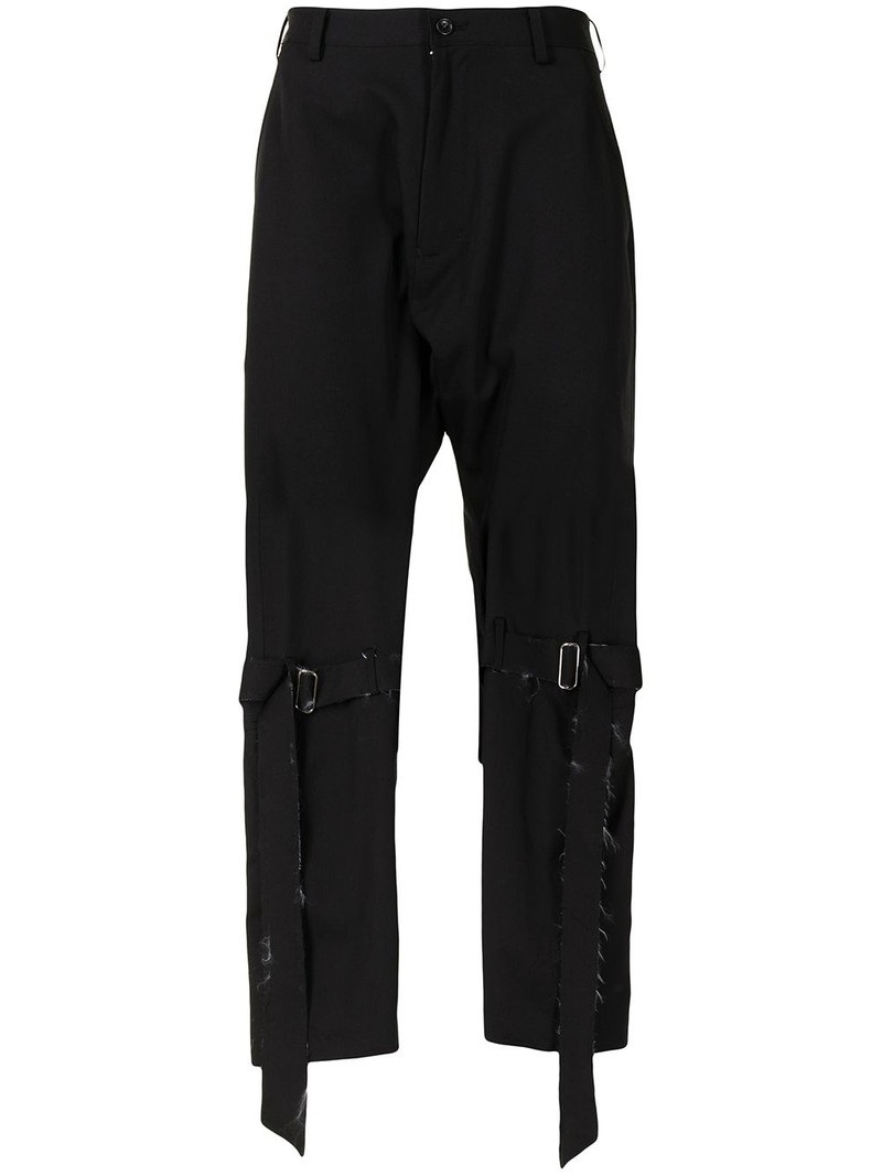 buckle-embellished trousers 1