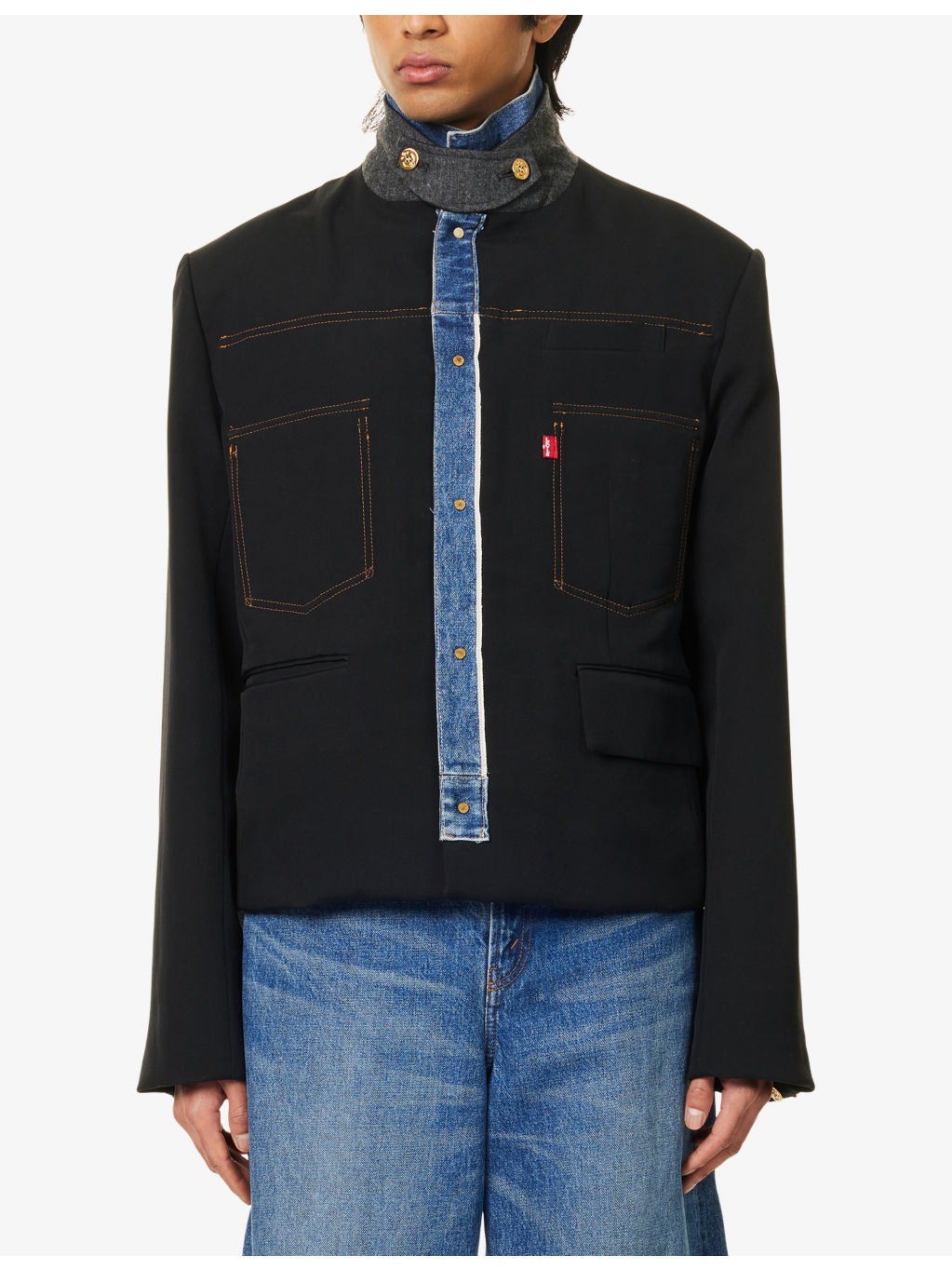 Sacai X Levi's Reversible Denim Jacket - 4