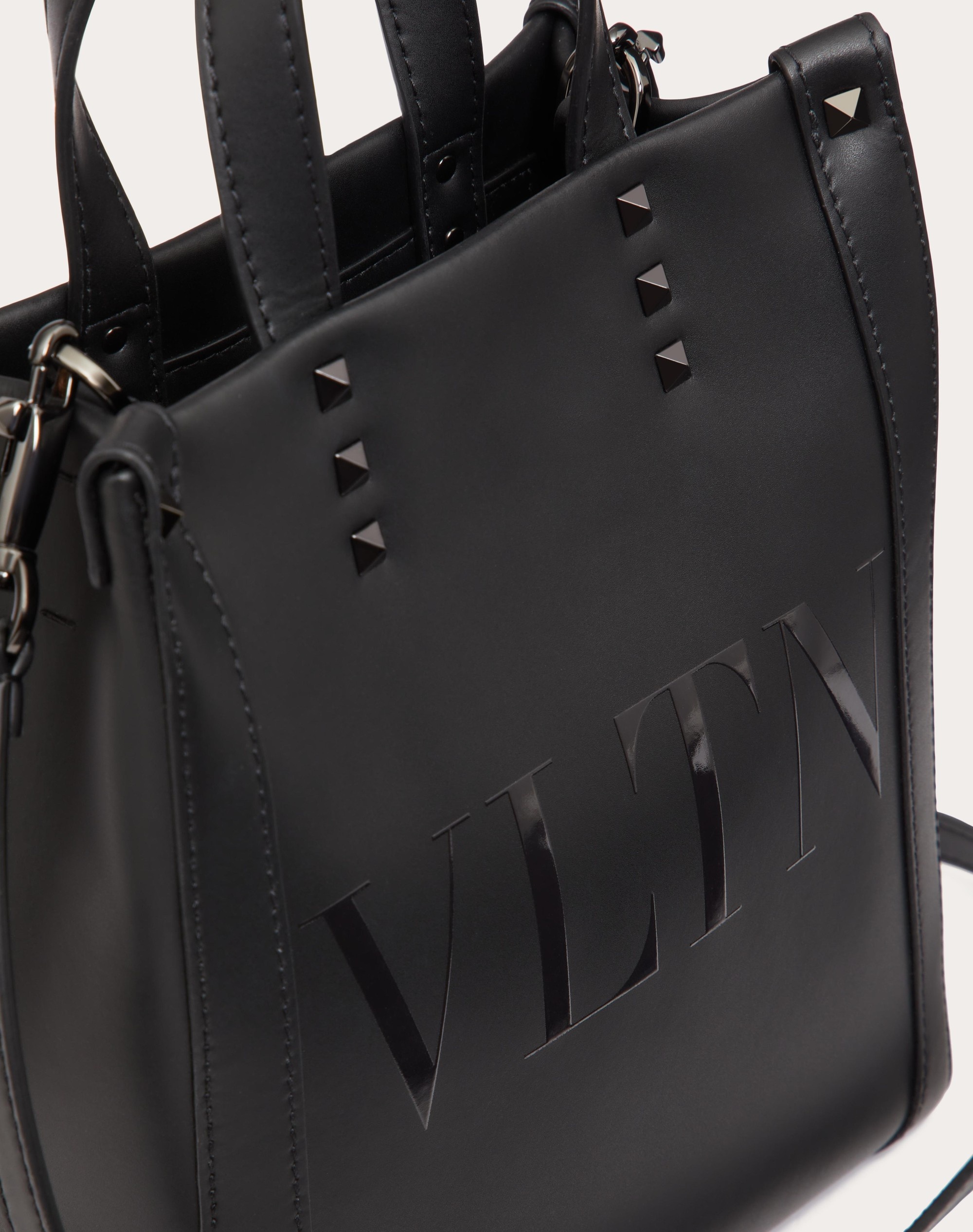 MINI VLTN LEATHER SHOPPER - 7