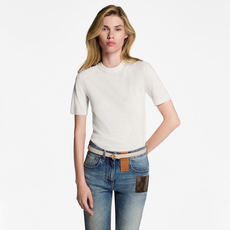 LV Flowergram Enamel 30mm Reversible Belt 4