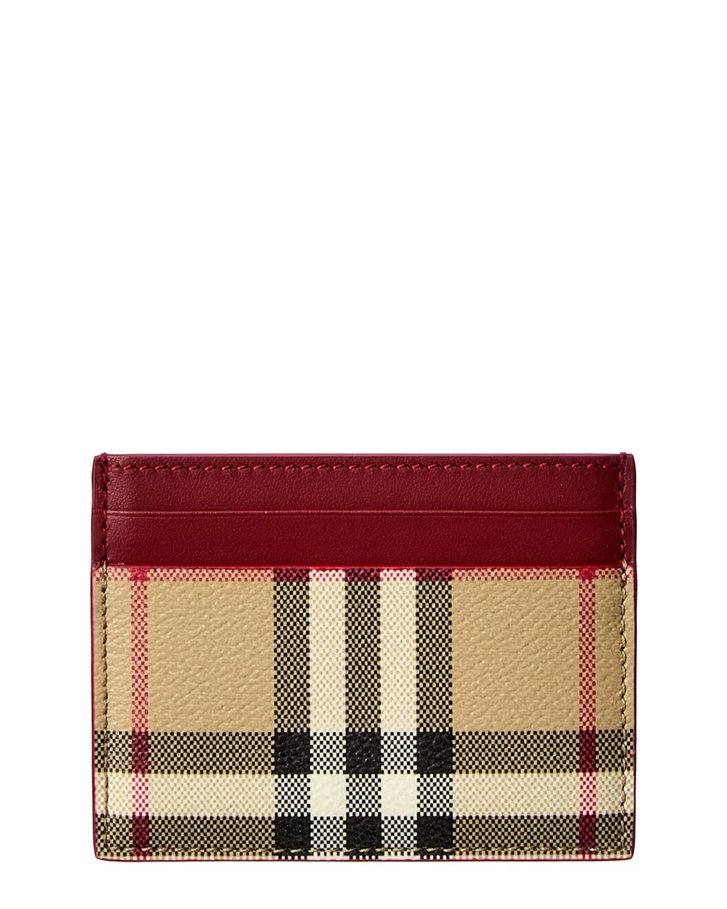 Burberry E-Check Canvas & Leather Card Case - 1