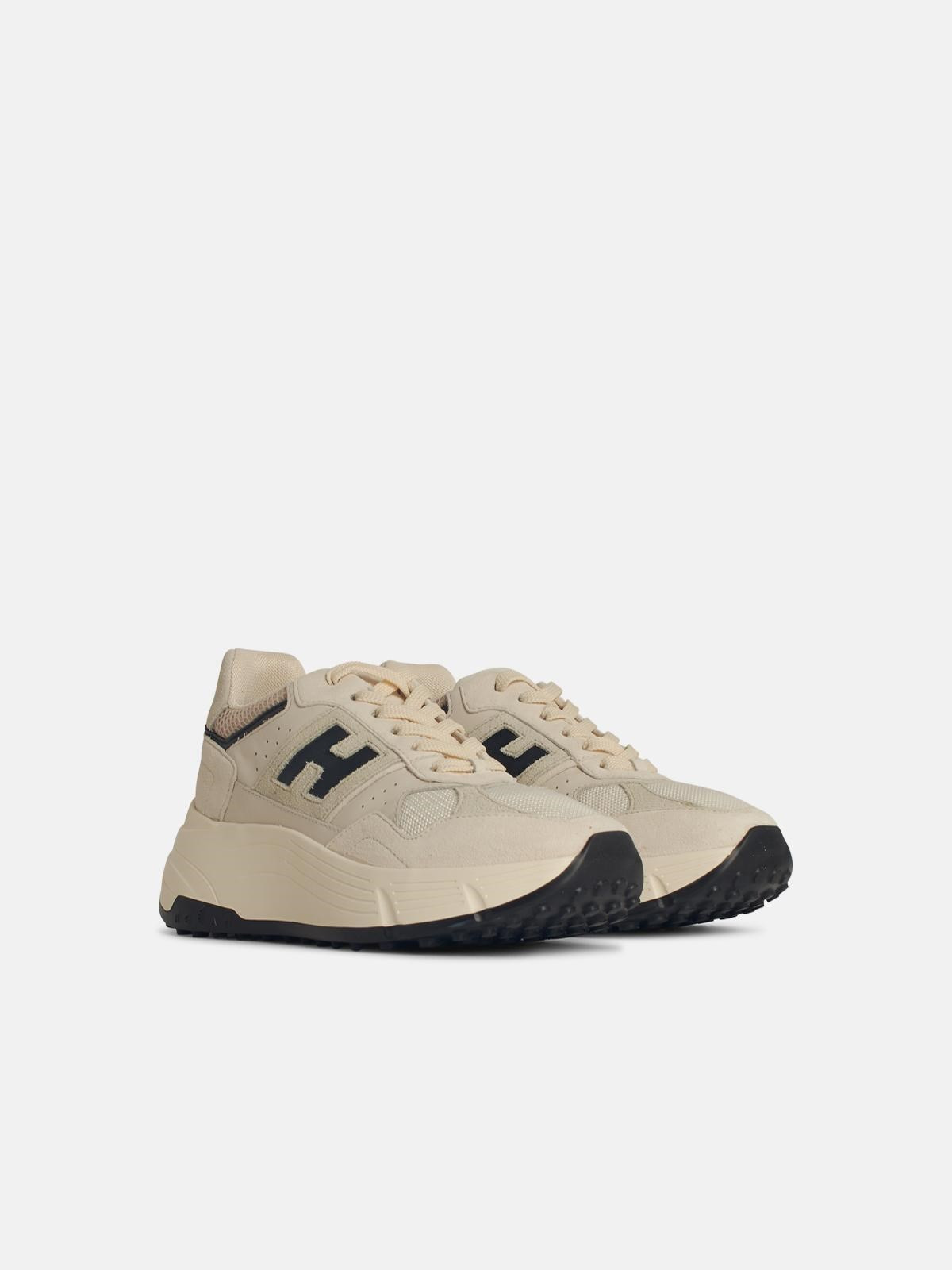 'H669' BEIGE LEATHER SNEAKERS - 2