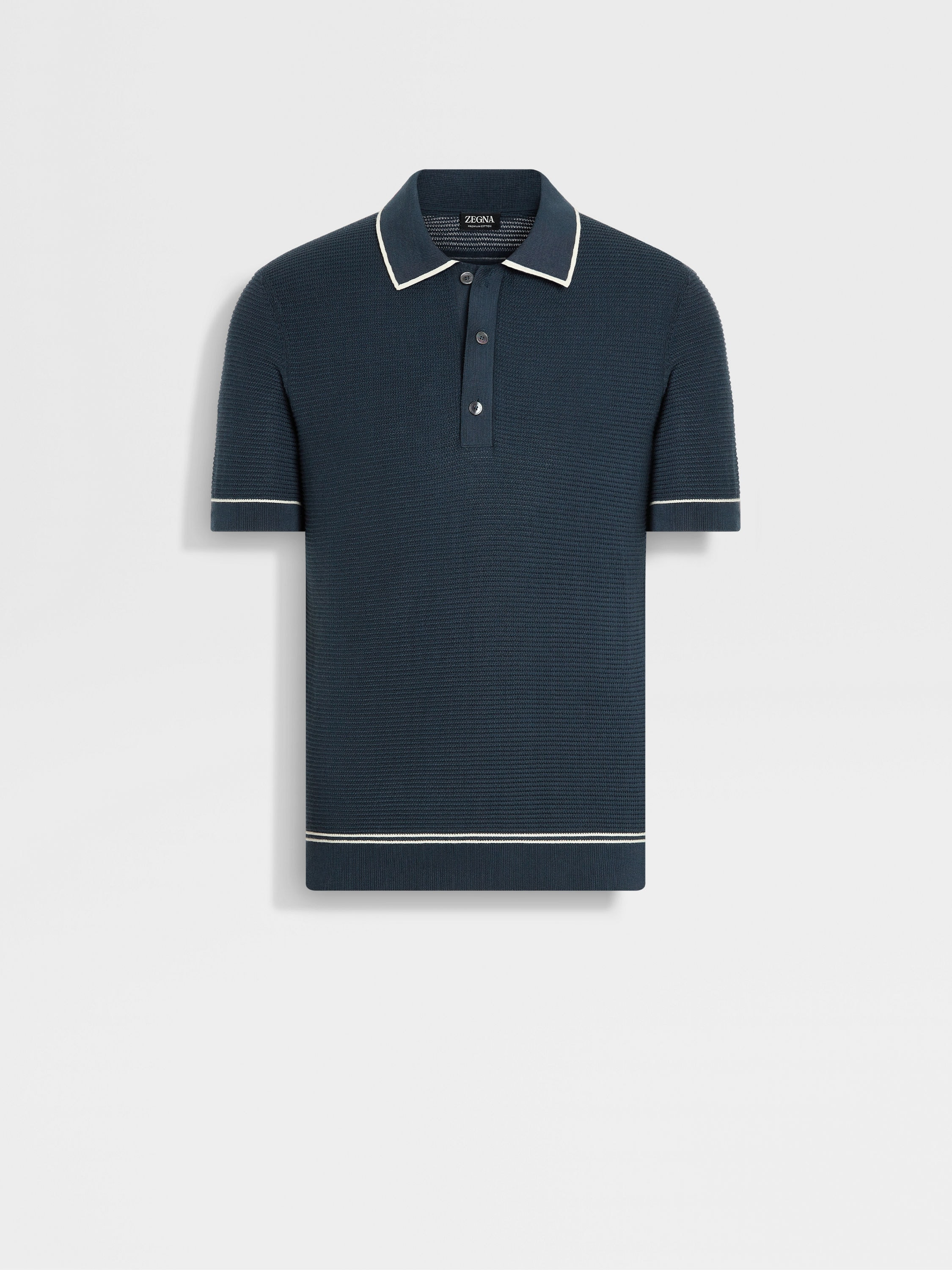 DARK TEAL BLUE PREMIUM COTTON POLO SHIRT - 1