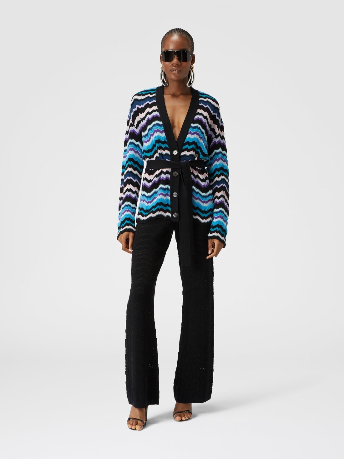 Tone-on-tone zigzag pants - 2
