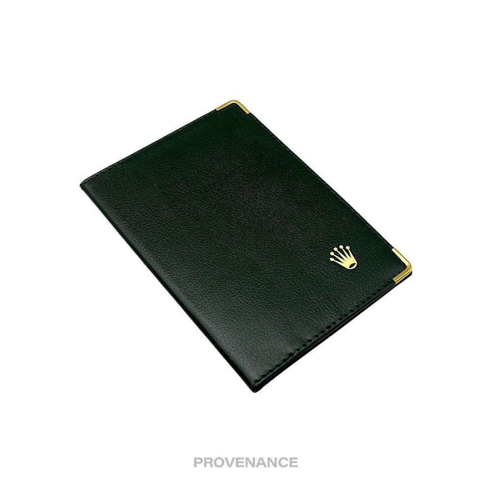 Rolex Crown Passport Wallet - Forest Green Leather R - 3