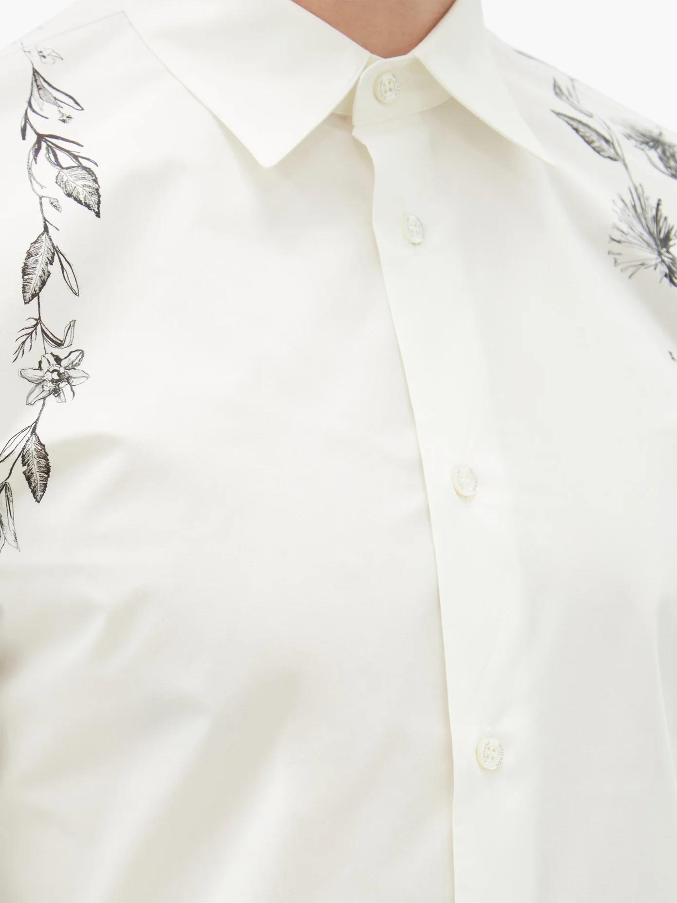 Floral-print harness cotton-poplin shirt - 4