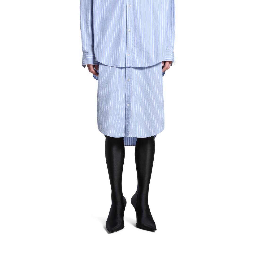 Women's Bb Classic Layered Shirt Dress in Light Blue/white - 6