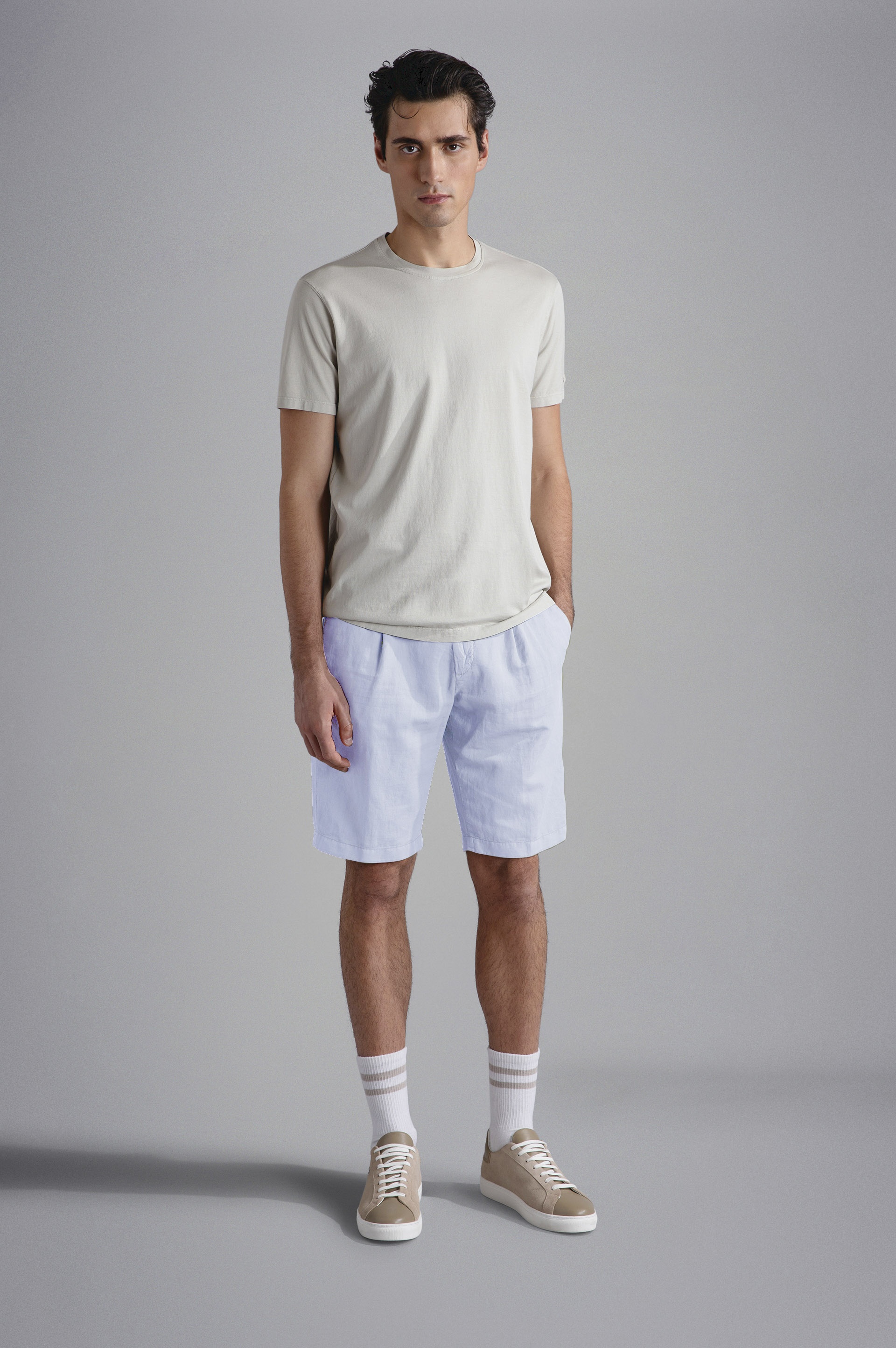 LINEN E COTTON BERMUDA SHORTS - 2