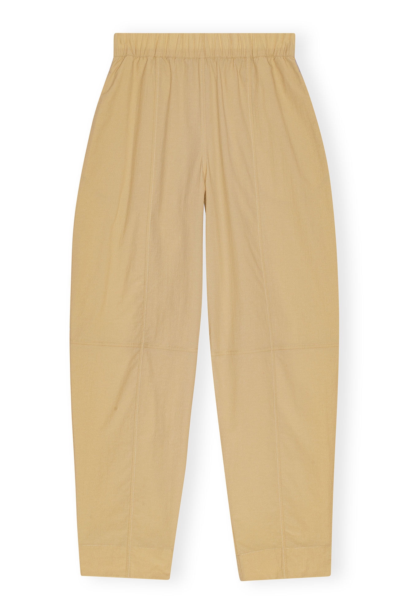 BEIGE ELASTICATED CURVE TROUSERS - 6