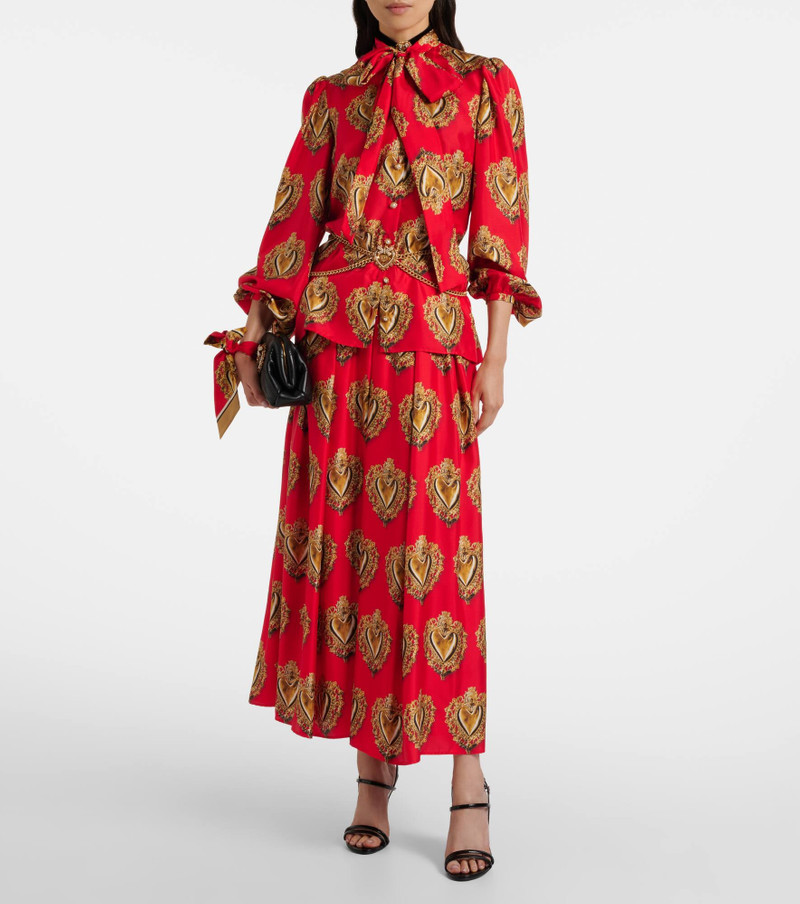 Dolce & Gabbana Printed silk satin maxi skirt outlook