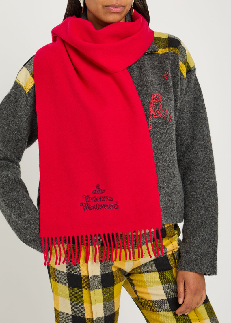 Vivienne Westwood Vivienne Westwood Logo-embroidered Wool Scarf outlook