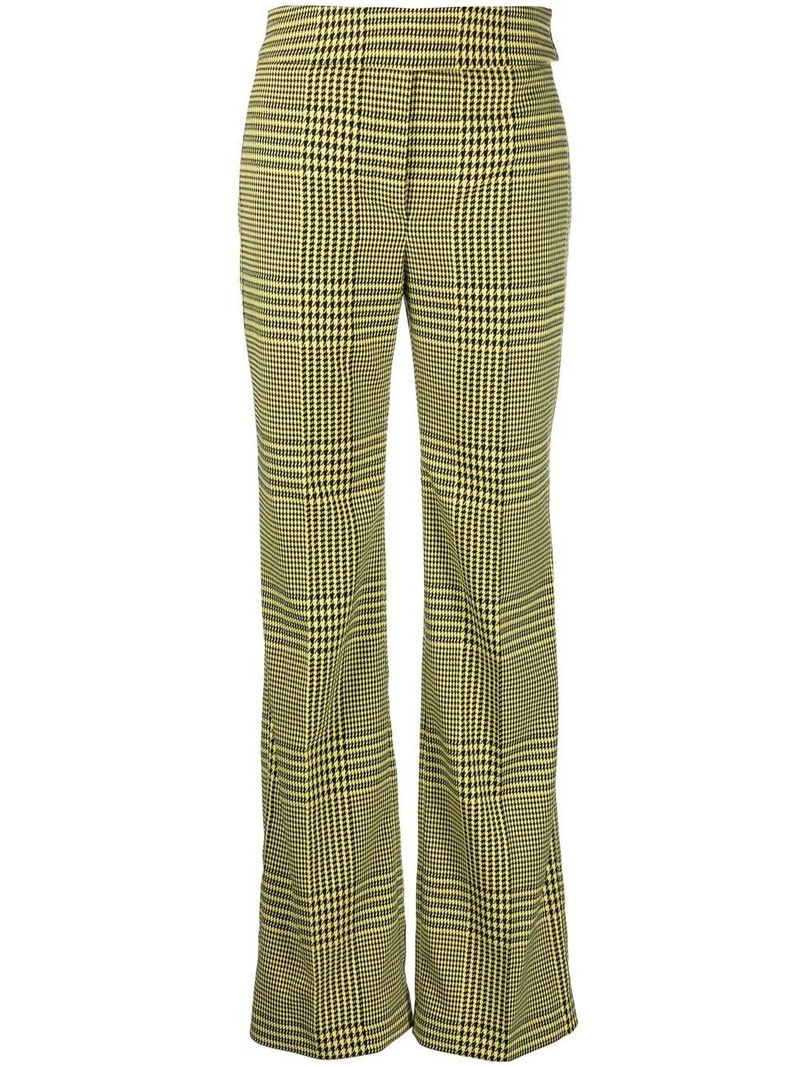 houndstooth-print flared trousers 1