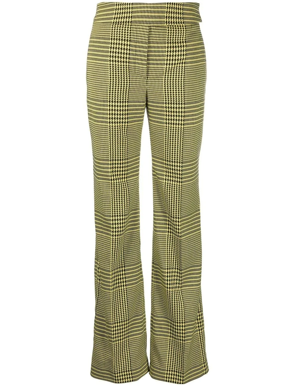 houndstooth-print flared trousers - 1