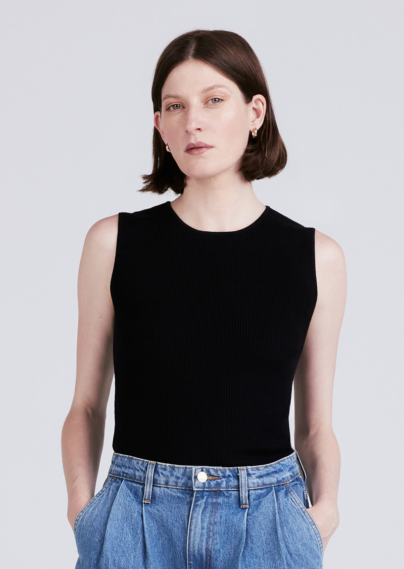 ARIANA MUSCLE RIBBED SWEATER TANK 1
