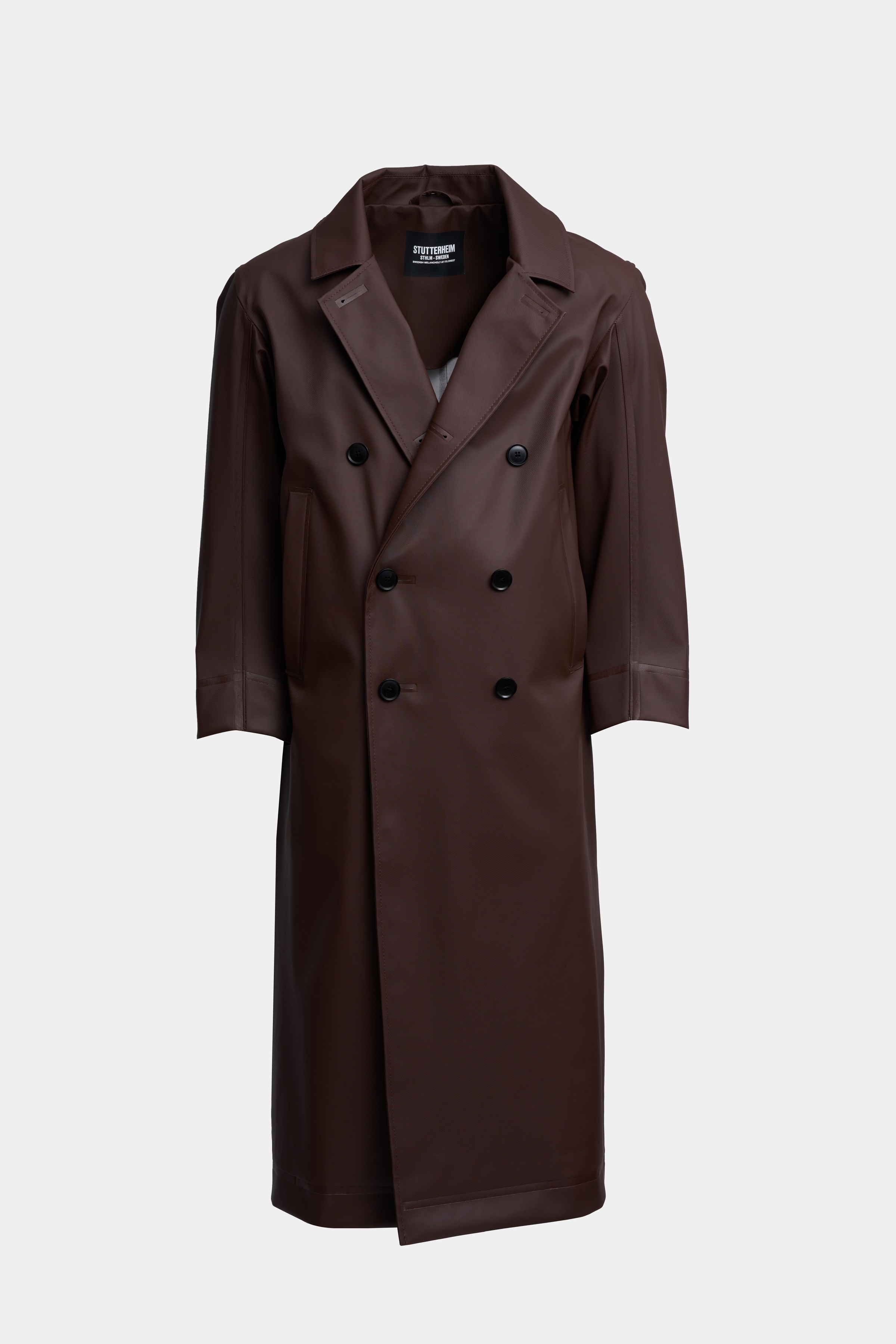 Rosenbad Long Double Breasted Overcoat Dark Brown - 6