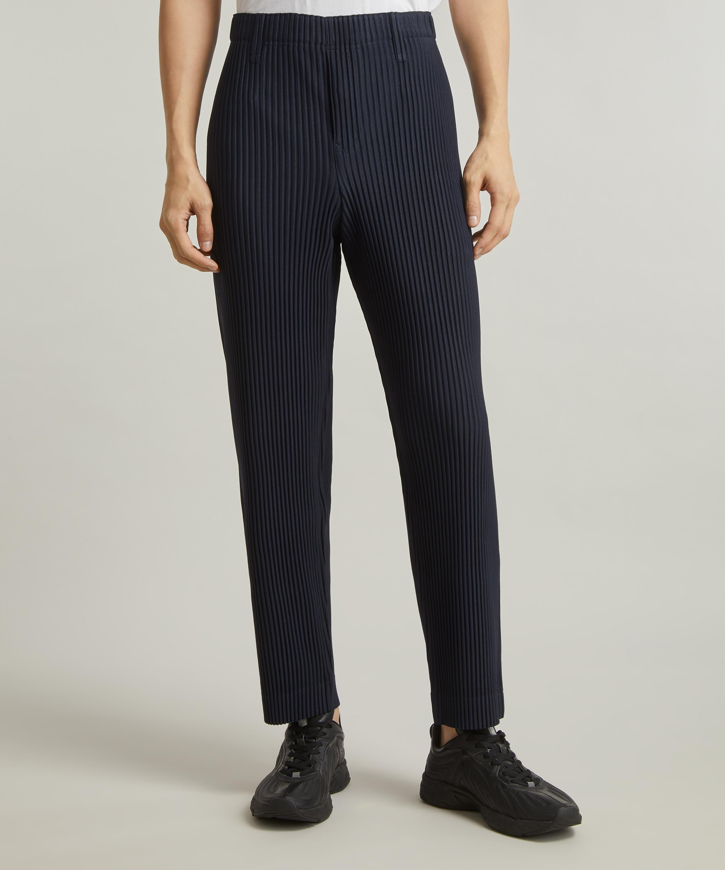 Pleated Straight Leg Trousers - 3