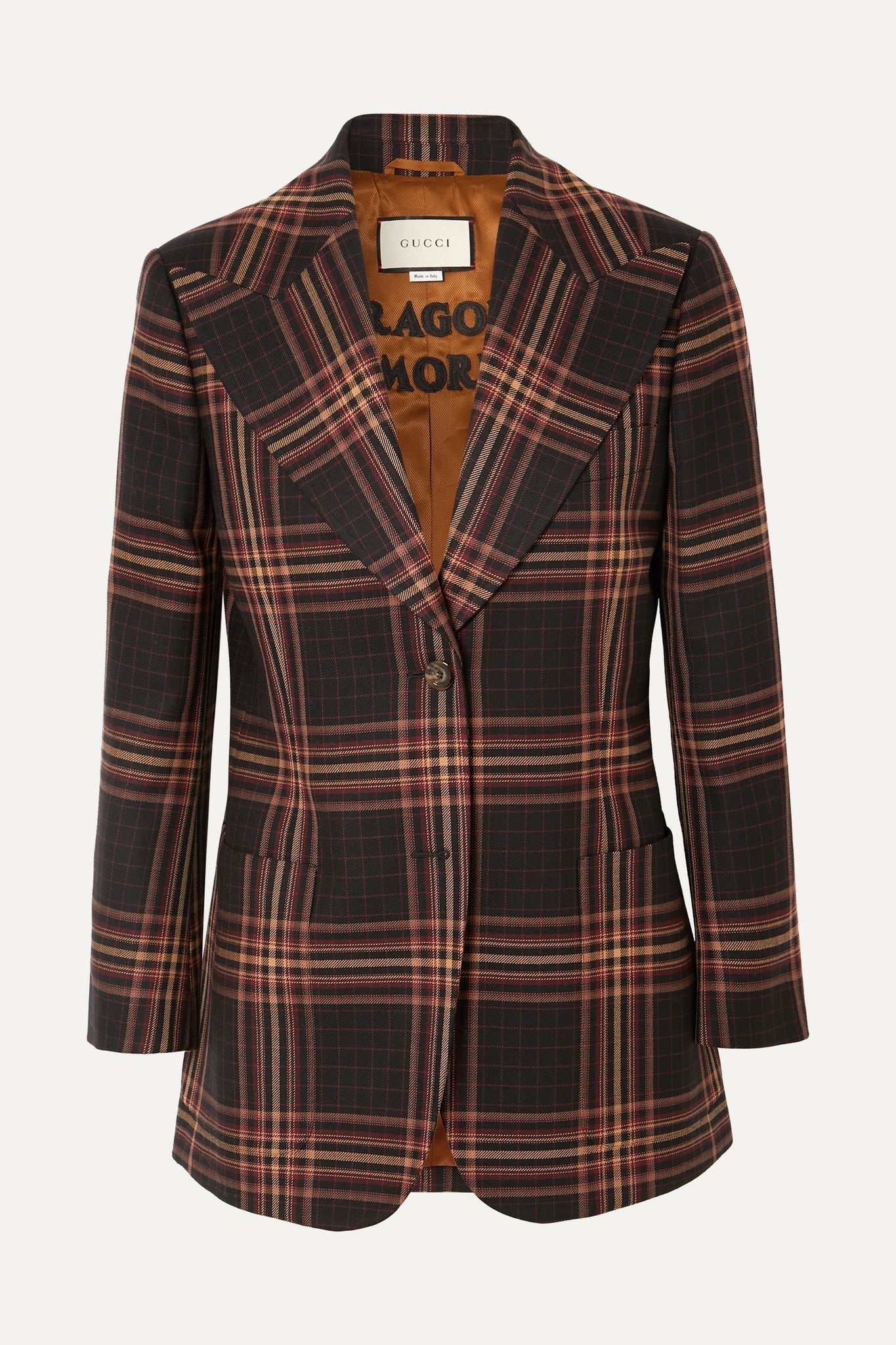 Checked wool-twill blazer - 1