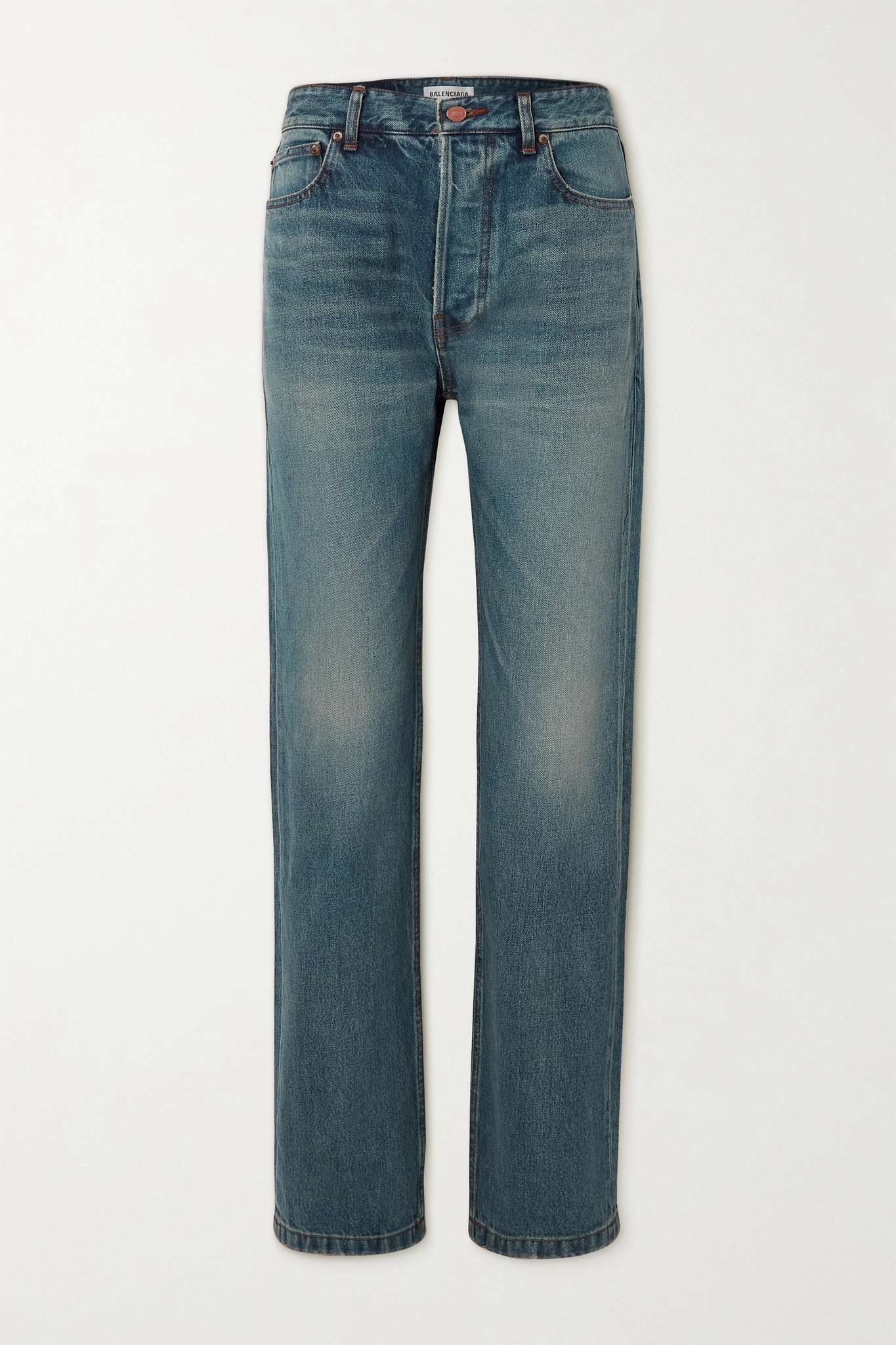 Mid-rise straight-leg jeans - 1