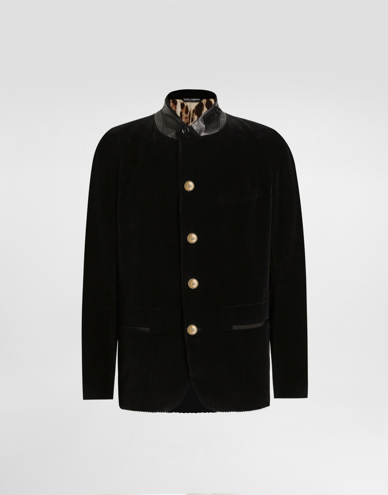 Single-breasted velvet jacket 1