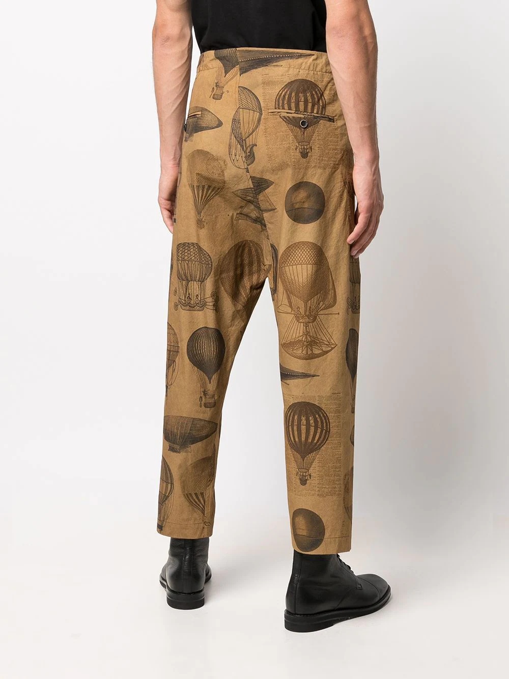 hot air balloon-print drop-crotch trousers - 4