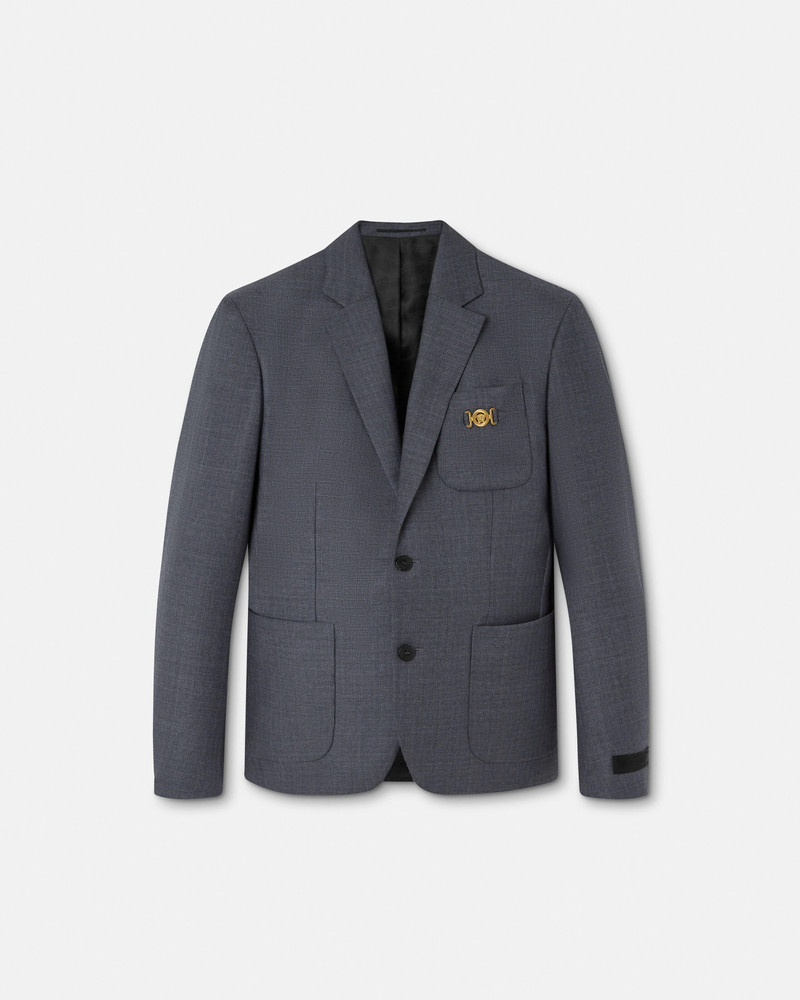 Micro-Checked Wool Blazer 1