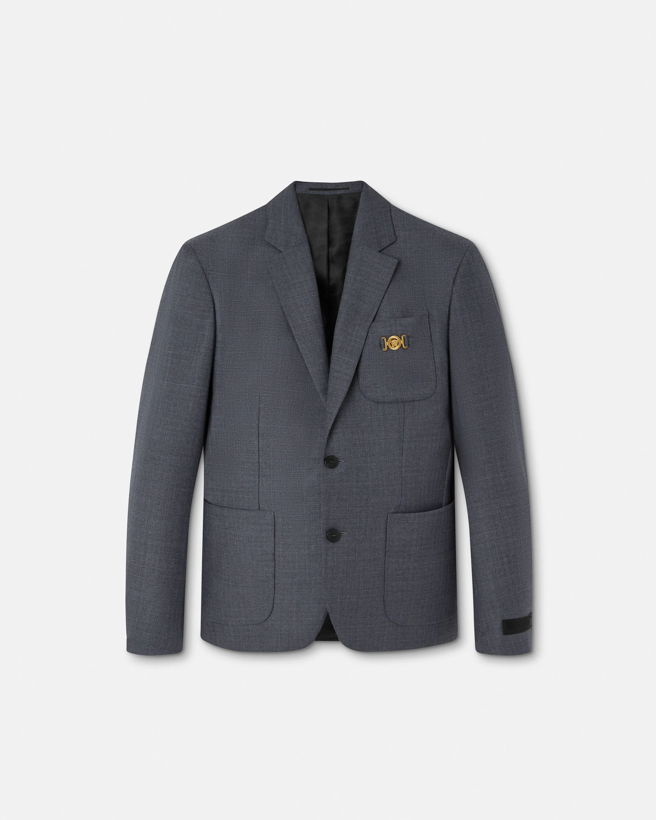 Micro-Checked Wool Blazer - 1