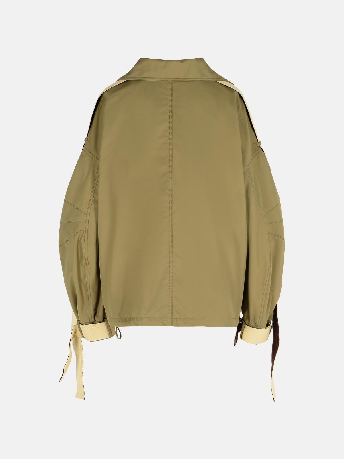 GREEN COTTON BLEND JACKET - 3