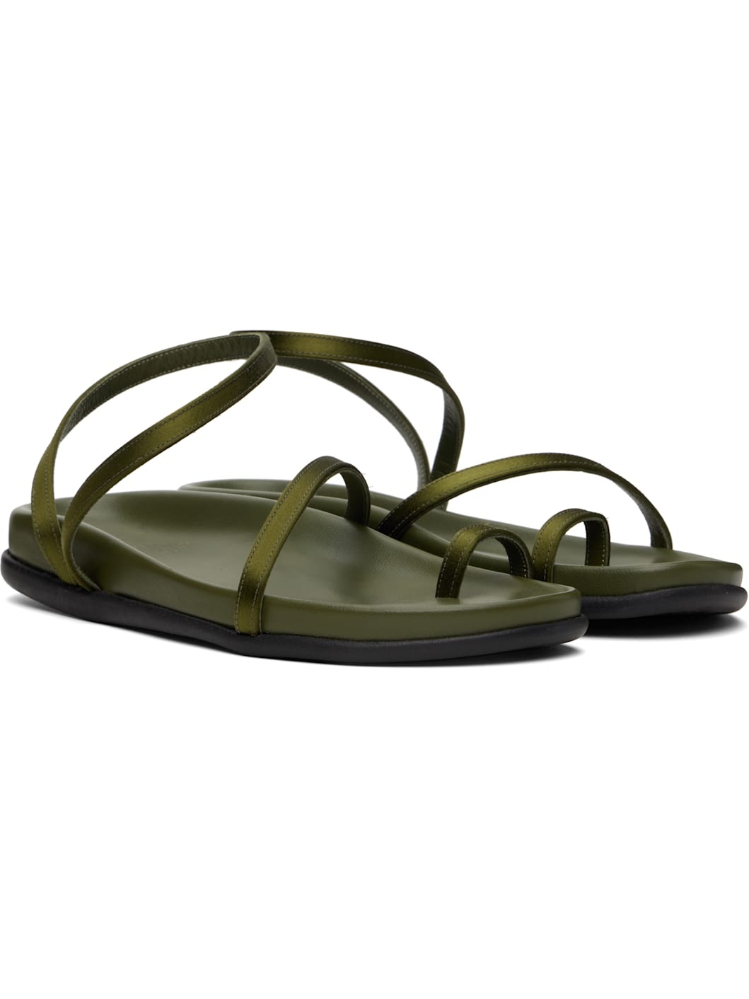 Khaki Eleftheria Footbed Sandals - 4