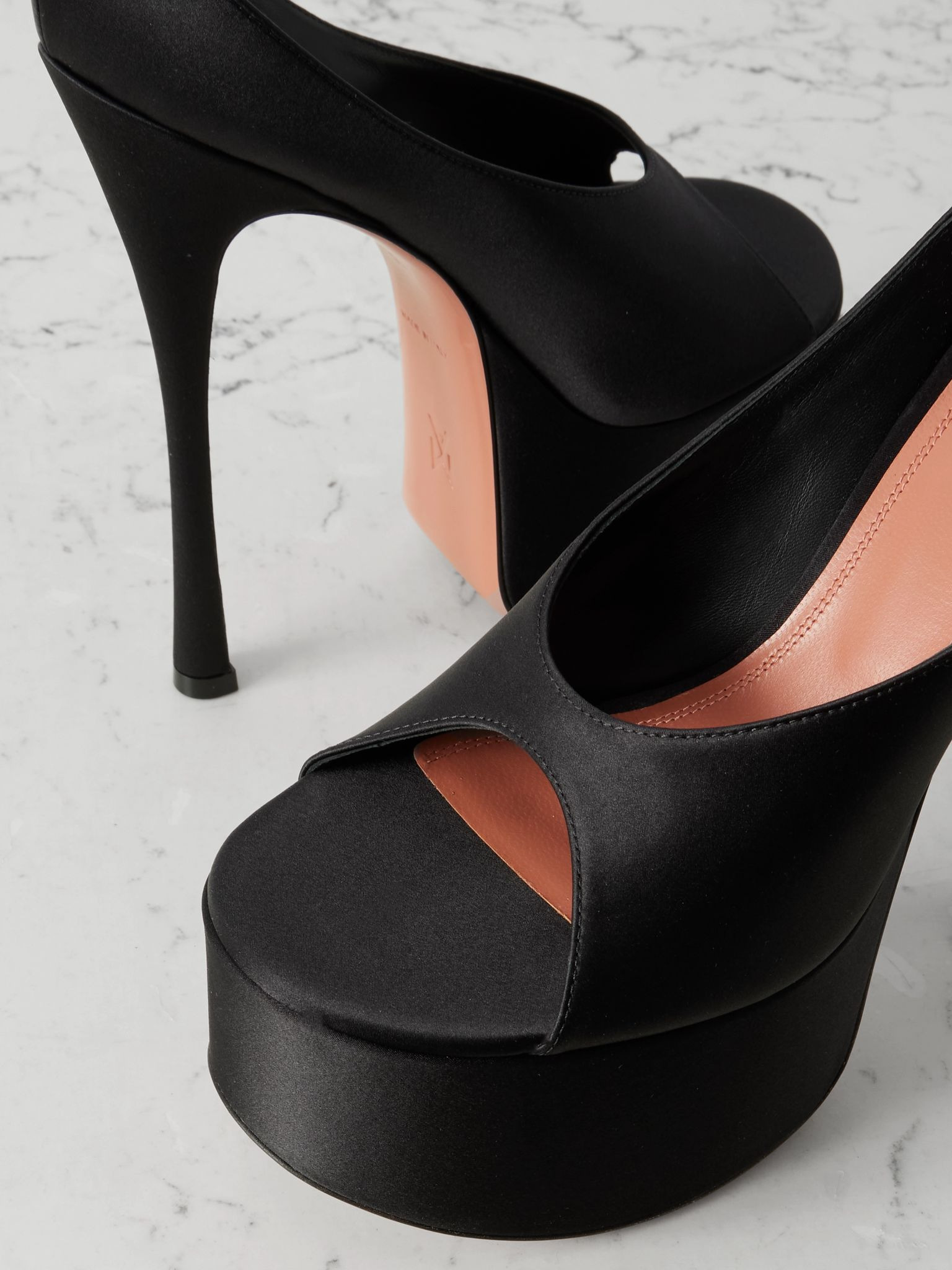 Anok satin platform sandals Black - 4