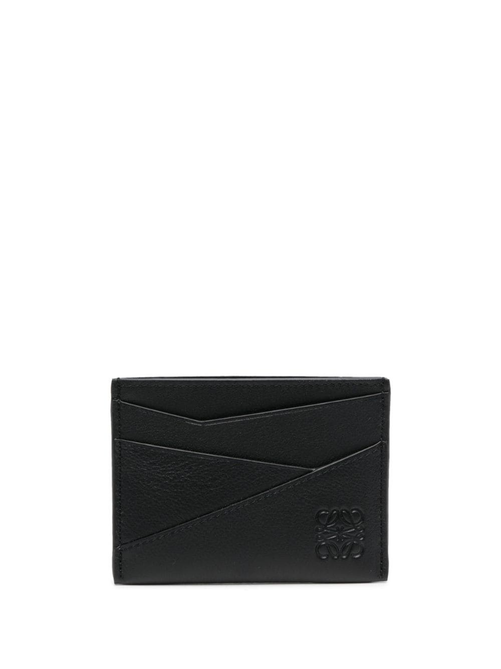 logo-embossed leather cardholder - 1