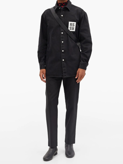 Raf Simons Logo-patch denim shirt outlook