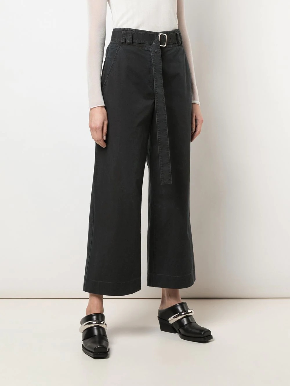 belted cropped trousers - 3